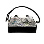 Alice in wonderland color Shoulder Handbag bottom view with shoulder strap