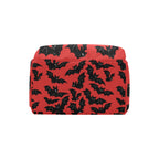 Red Bats Backpack bottom view of the patterned backpack