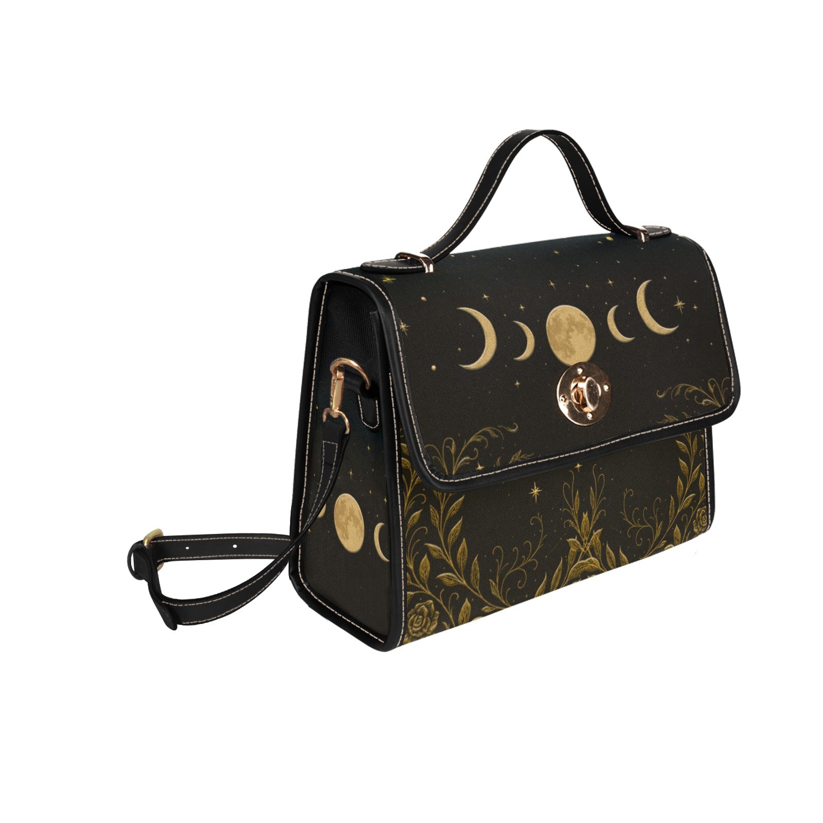 Celestial Moon Cottagecore Canvas Bag