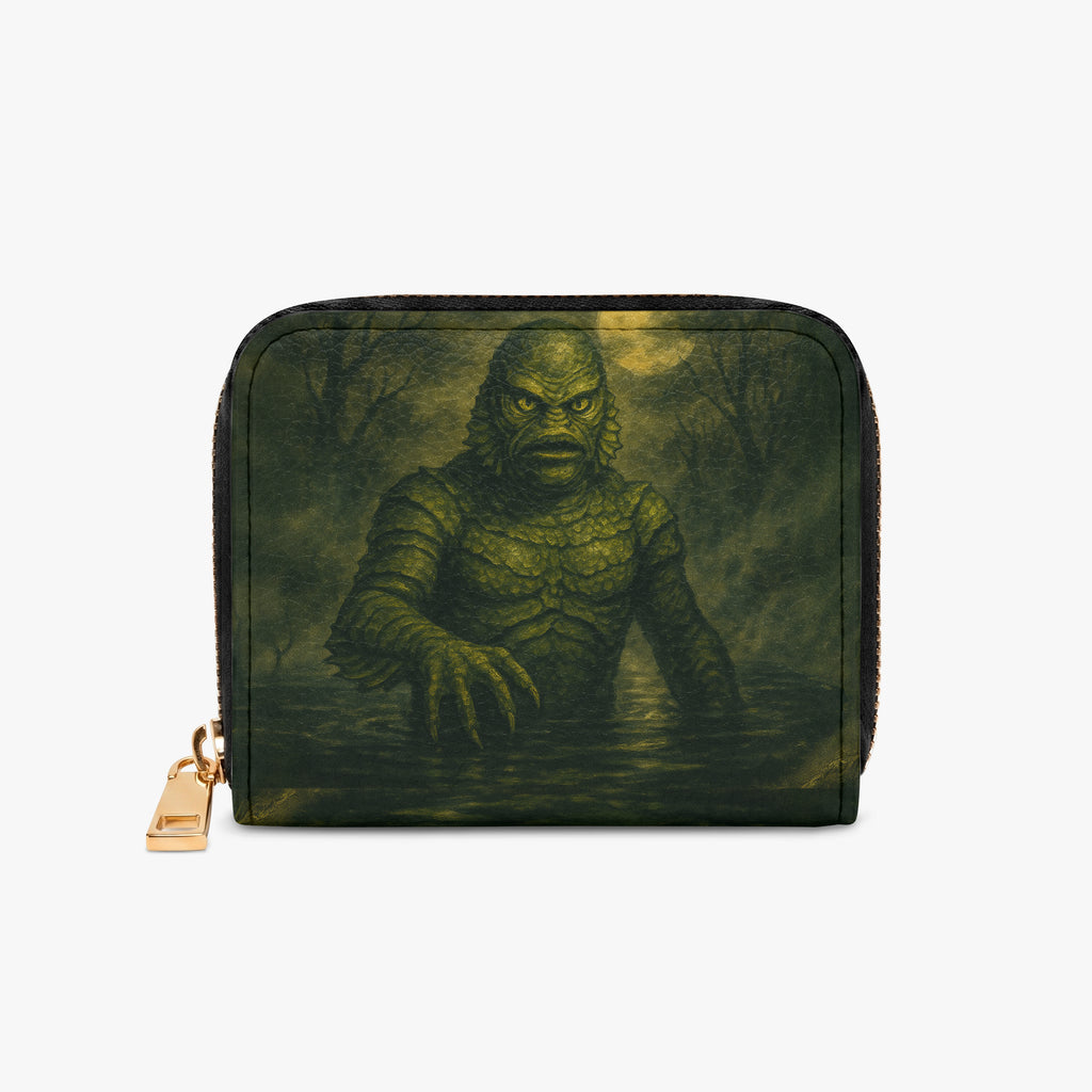 Black Lagoon Creature Bifold Zipper Wallet alternate exterior front view