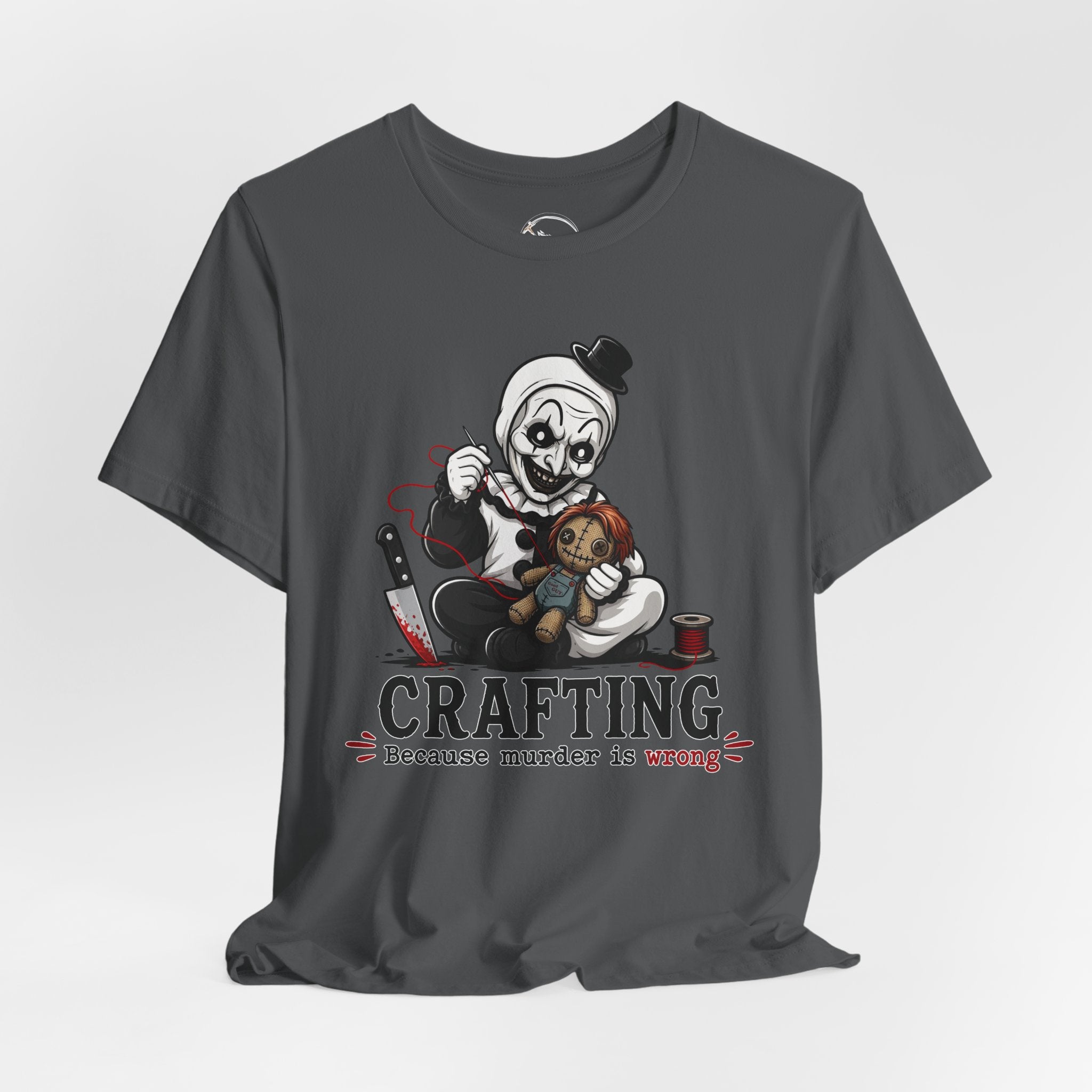 Creepy Dollmaker T‑Shirt — “Crafting” Horror Sewing Tee