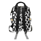 Black & White Ghost Backpack back view with padded shoulder straps