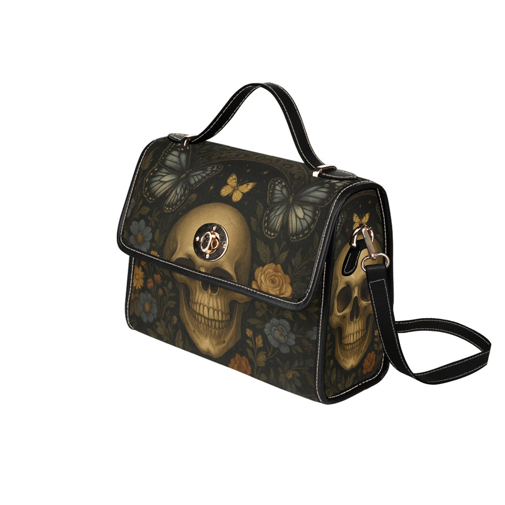 Skull Flowers Canvas Bag