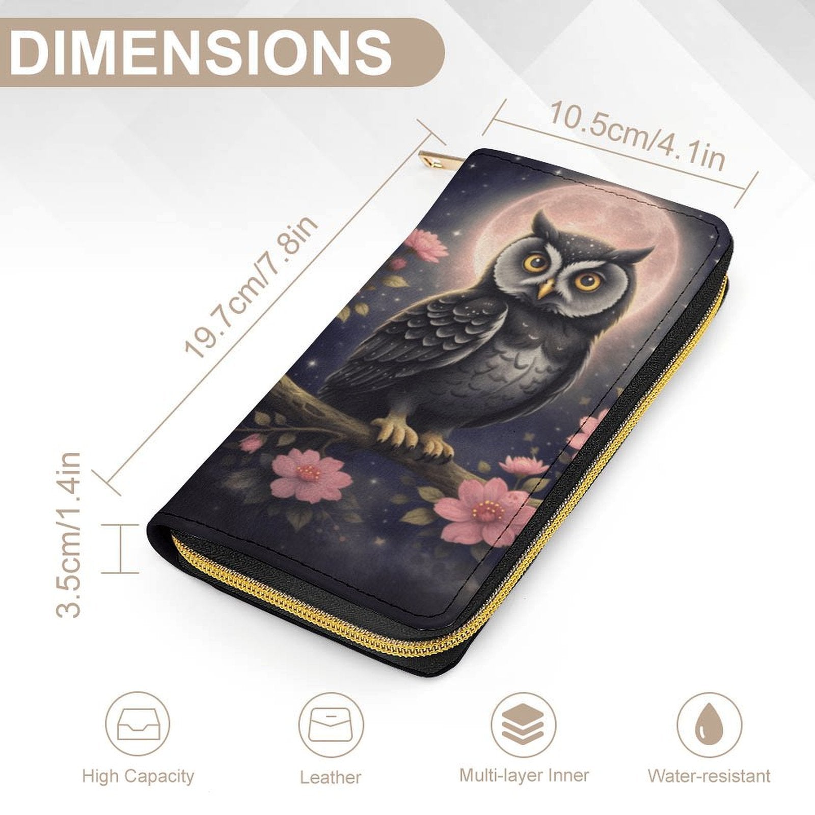 Moonlit Owl Leather Wallet
