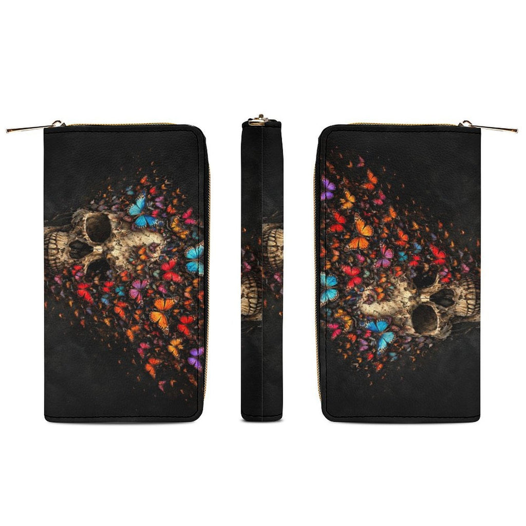 Skull Butterfly Leather Wallet