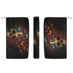 Skull Butterfly Wallet front spine and back views
