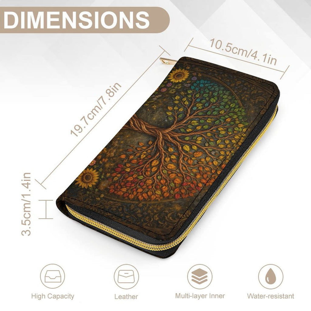 Autumn Tree of Life Leather Wallet