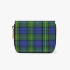 Blue & Green Plaid Bifold Zipper Wallet exterior reverse view