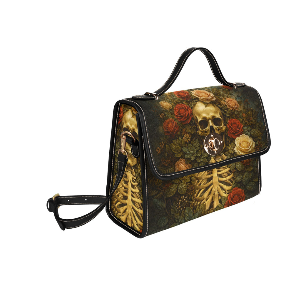 Skeleton Flowers Canvas Bag