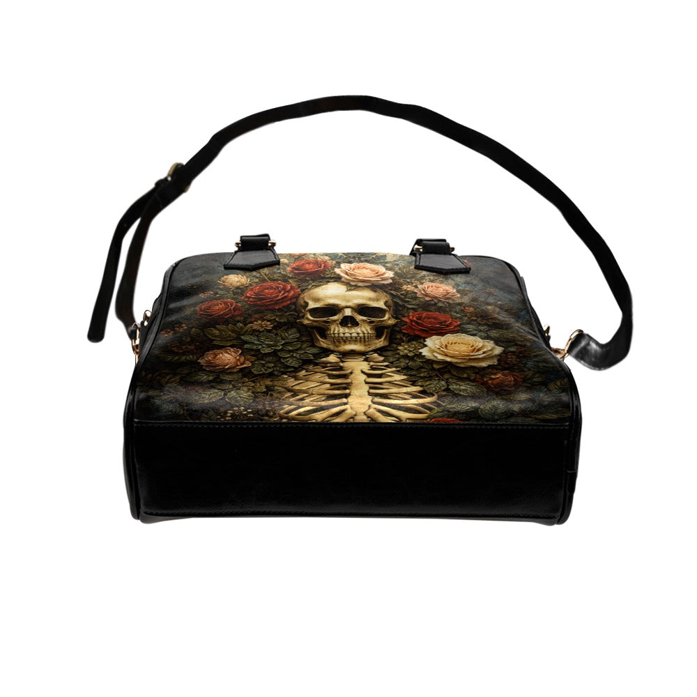 Skeleton Flowers Shoulder Handbag