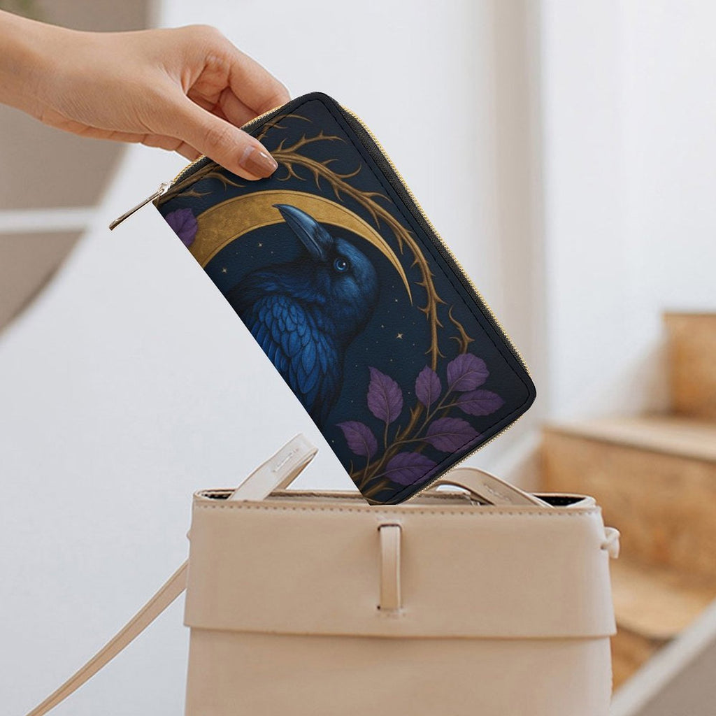 Moonlit Crow Leather Wallet