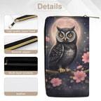 Moonlit Owl Wallet zipper and material detail views