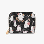 Floral Ghost Web Bifold Zipper Wallet alternate exterior front view