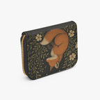 Woodland Fox Bifold Zipper Wallet angled exterior view