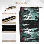 Frankenstein Castle Wallet zipper and material detail views