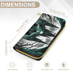Frankenstein Castle Wallet dimensions and product feature graphic
