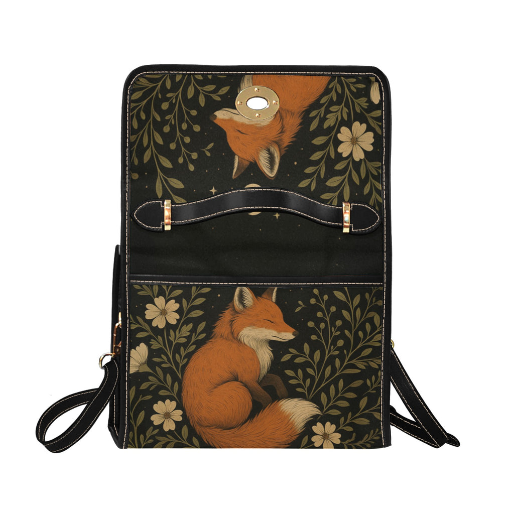 Retro Fox Forest Canvas Bag
