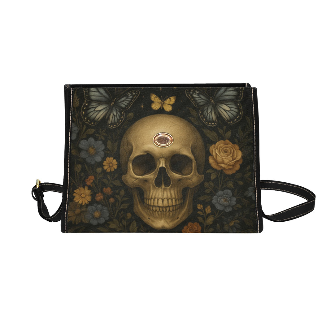 Skull Flowers Canvas Bag