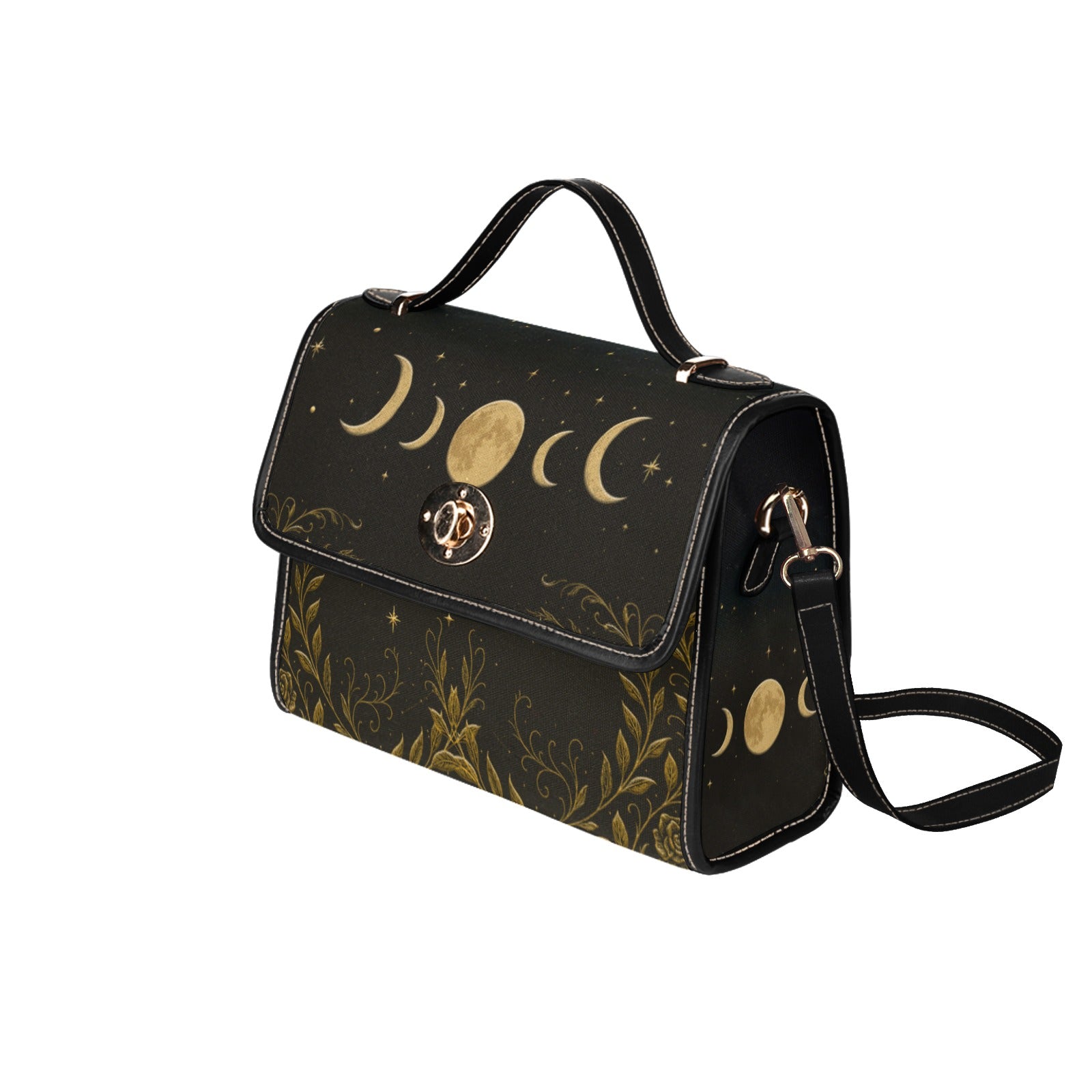 Celestial Moon Cottagecore Canvas Bag