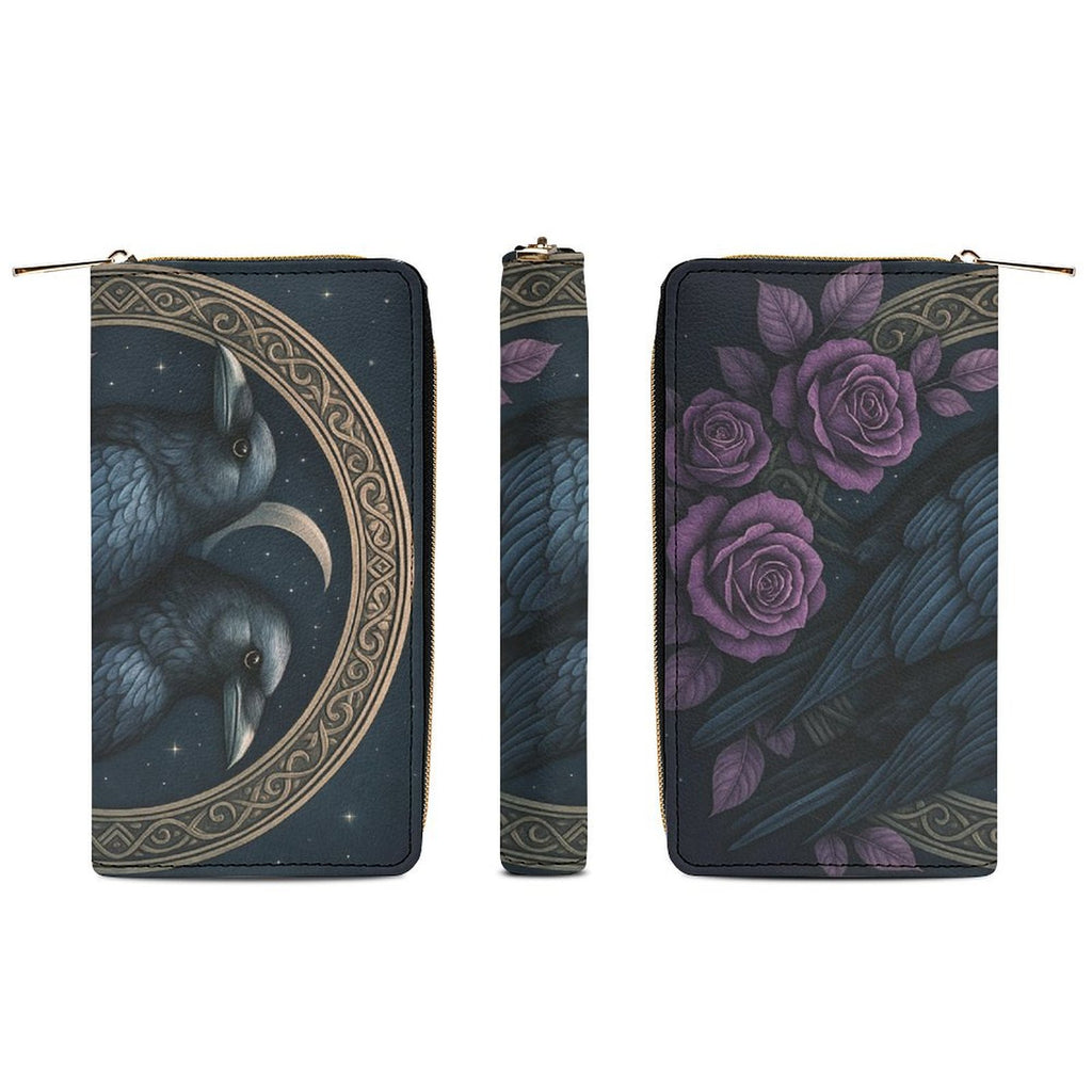 Twin Crows Crescent Leather Wallet