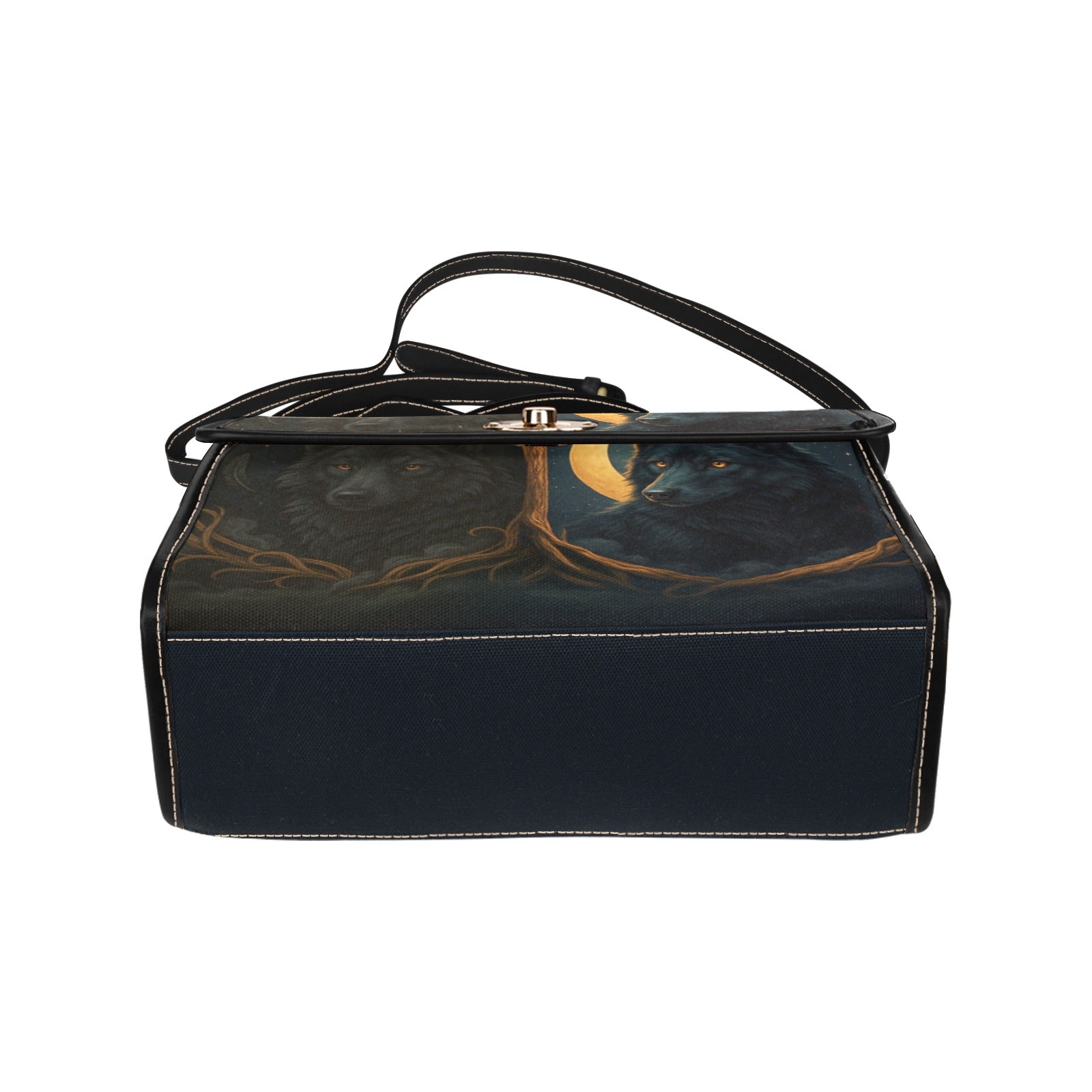 Dark Floral Canvas Bag