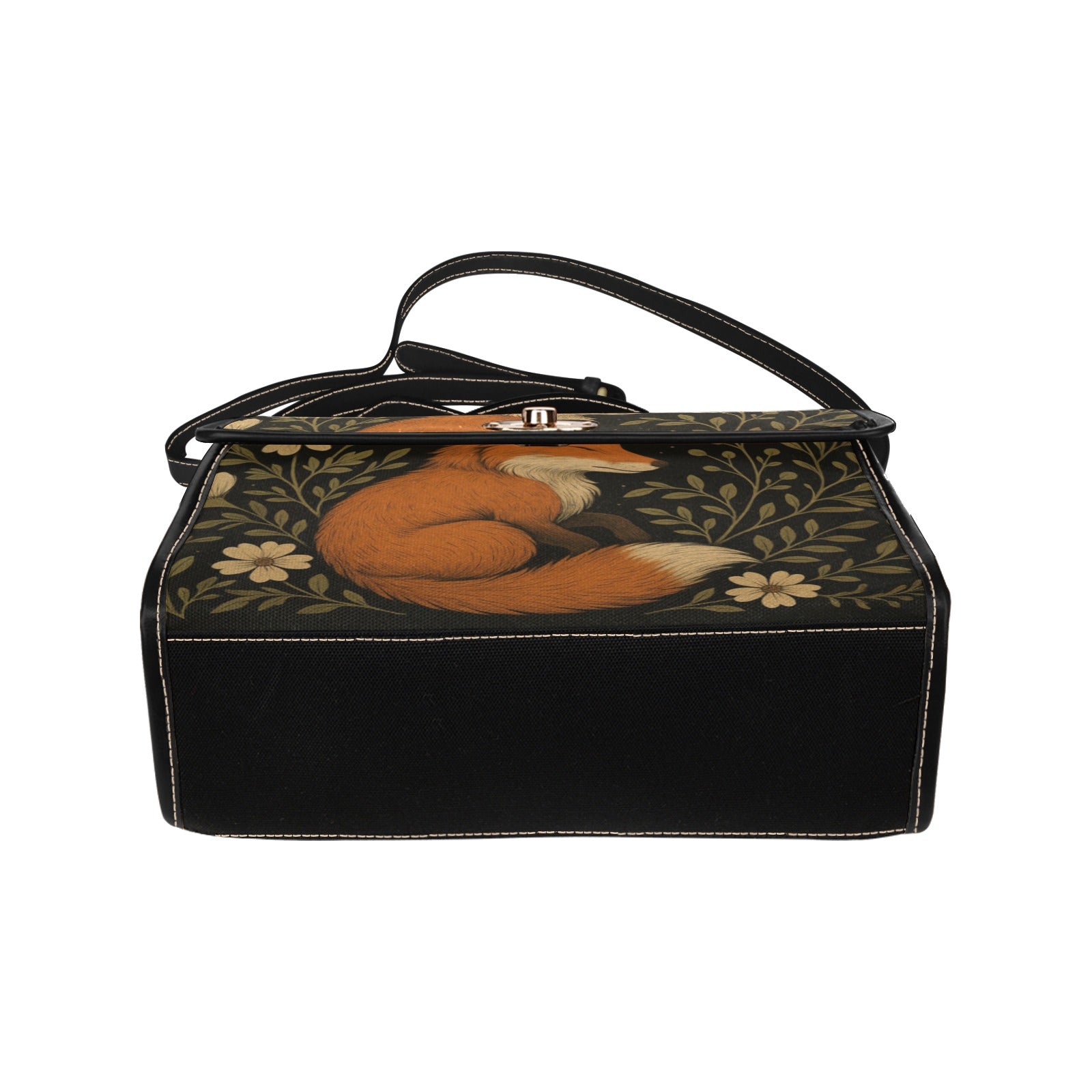 Retro Fox Forest Canvas Bag