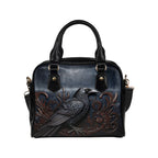 Black Crow Shoulder Handbag alternate front view