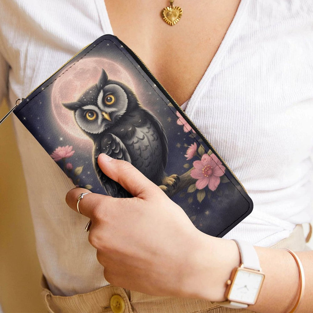 Moonlit Owl Leather Wallet