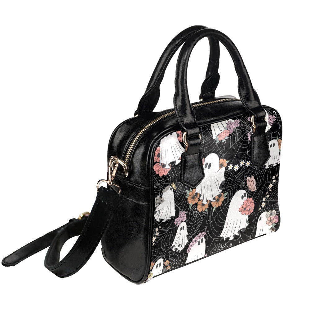 Ghost & Spiderweb Shoulder Handbag