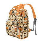 Vintage Halloween Backpack right three-quarter view showing side pocket and front zipper
