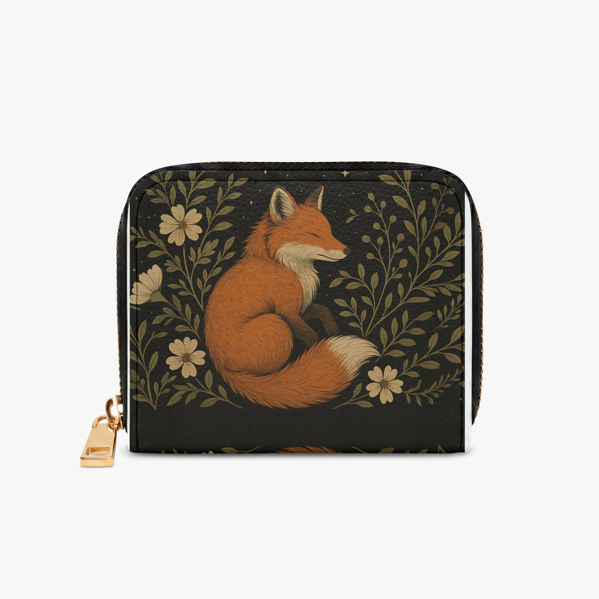 Woodland Fox Bifold Zipper Wallet alternate exterior front view
