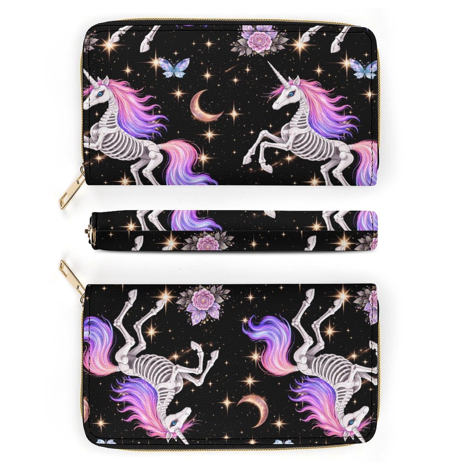 Skeleton Unicorn Leather Wallet